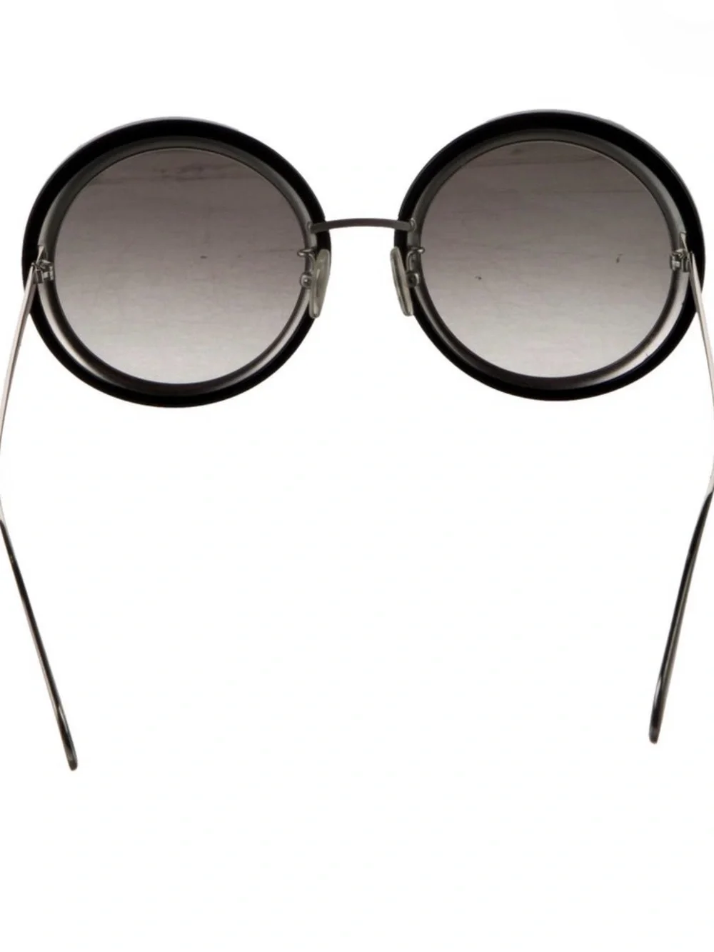 Alexander McQueen Black Round Women's Sunglasses with Gradient Lenses